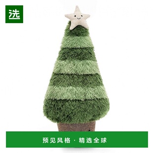 欧洲直邮Jellycat 绿色涤纶趣味北欧云杉圣诞树大号玩偶