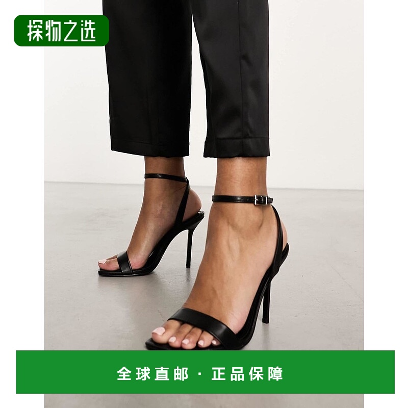 1h可退 香港直邮ASOS 女士 Nali barely there PU 设计宽版高跟凉