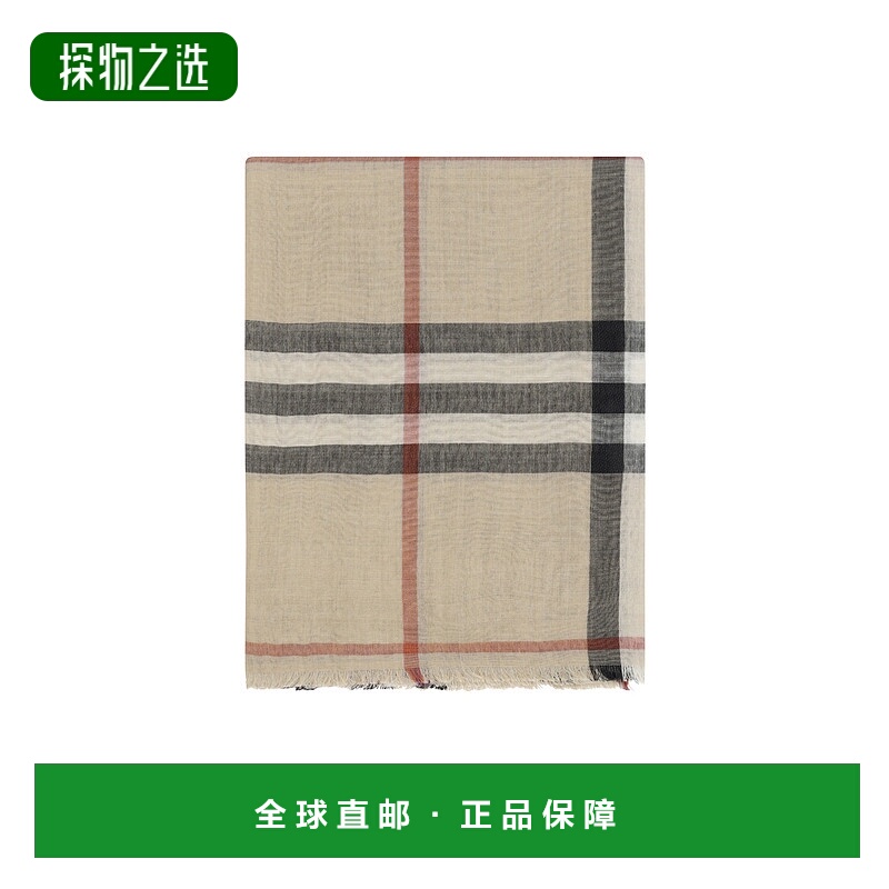 香港直邮Burberry 格纹围巾 80970261羊毛博柏利 - 封面