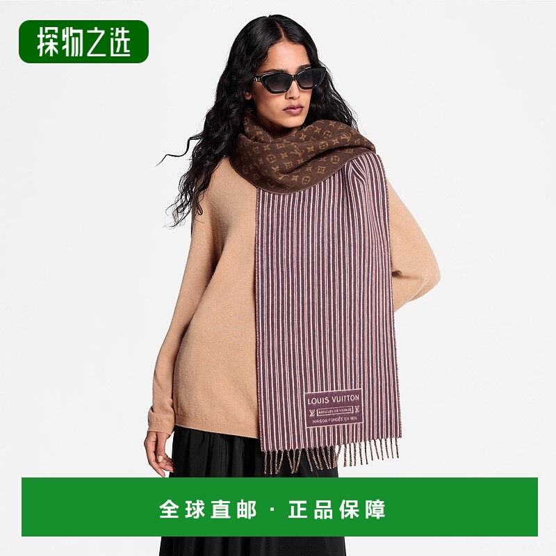 1h可退 欧洲直邮LV路易威登 My Neverfull系列女士棕色羊毛老花图