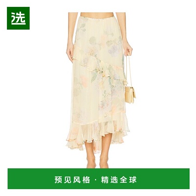 1h可退 香港直邮ZIMMERMANN 女士 Illuminate 不对称半身裙 4213S