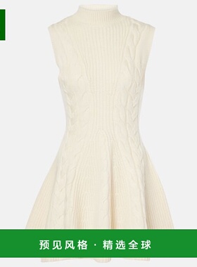 1h可退 香港直邮Staud 女士 Charade 粗线针织羊毛混纺迷你连衣裙