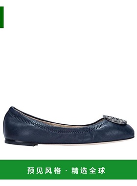 香港直邮Tory Burch 海军蓝色平底芭蕾鞋 46084一脚蹬