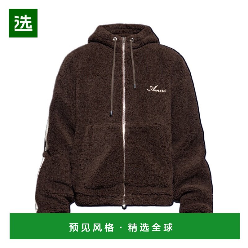 1h可退 香港直邮Amiri BONES 抓绒拉链连帽卫衣 AMOUJA1010