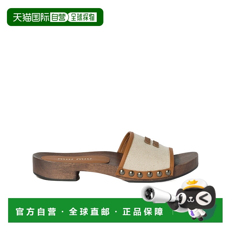 香港直邮Miu Miu 圆头拖鞋 5Z445EQ1DF030