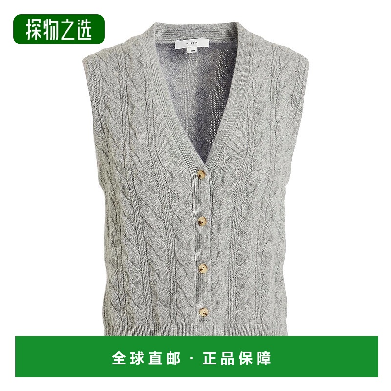 香港直邮VINCE 女士 针织开衫 grey灰色 舒适时尚羊绒