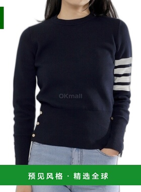 韩国直邮Thom Browne汤姆布朗TB针织衫女款FKA239A圆领黑色舒适