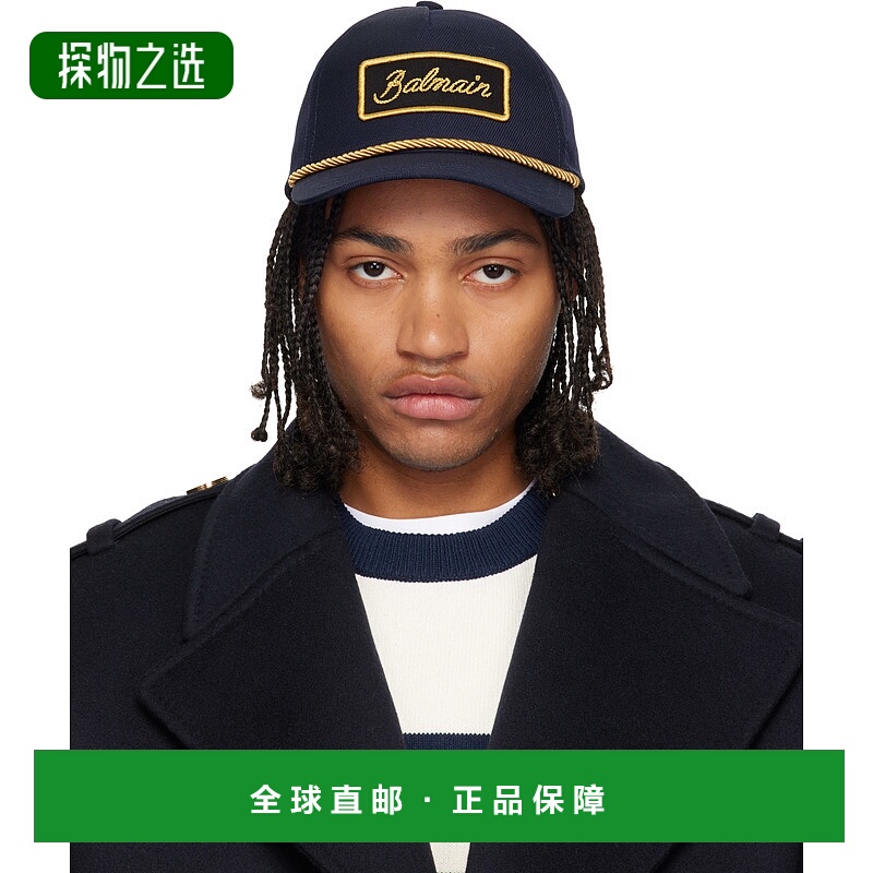 香港直邮Balmain 巴尔曼 男士 海军蓝 Cotton Cord 棒球帽 FH1XA4
