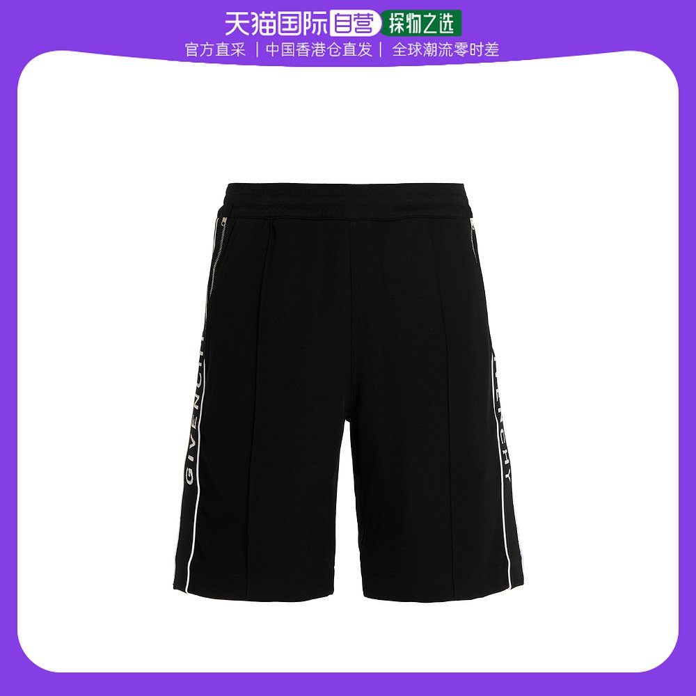 香港直邮Givenchy黑色徽标短裤 BM50ZK30Q6