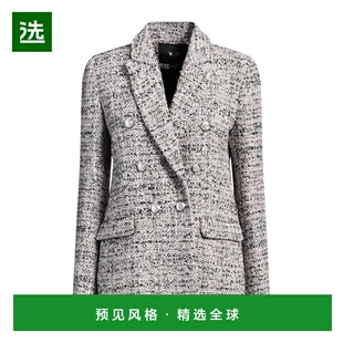 1h可退 【美国直邮】MAJE Blazer 女士双排扣西装外套 粗花呢金属