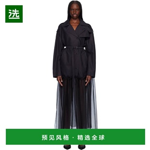 1h可退 香港直邮Nensi Dojaka 女士 黑色 Mia Hybrid 风衣 NDSS25