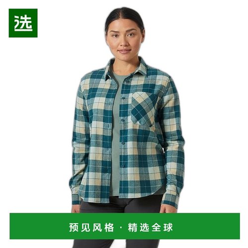 欧洲直邮Helly Hansen 女士青绿色棉Lokka有机法兰绒长袖衬衫