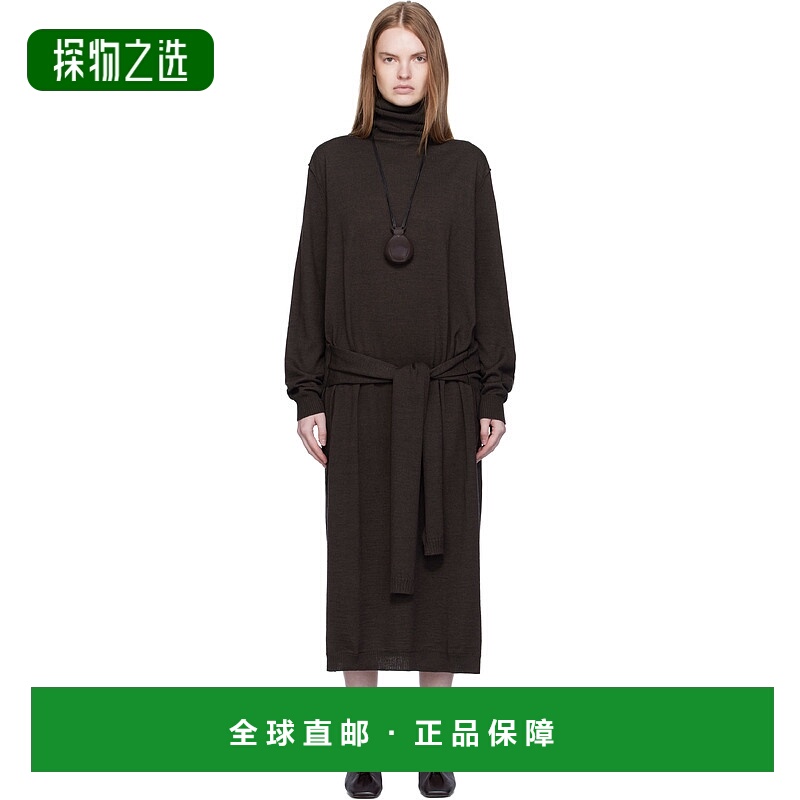 1h可退 香港直邮Lemaire 女士 棕色 Trompe L'Oeil 连衣裙 DR1082