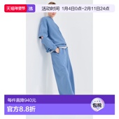舒适时尚 1h可退 茧形圆领卫衣 blue蓝色 香港直邮TIBI 女士
