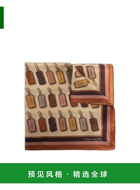 香港直邮COACH 女士围巾 29CAZ30TAM SS2026 蔻驰 棕色图案丝巾