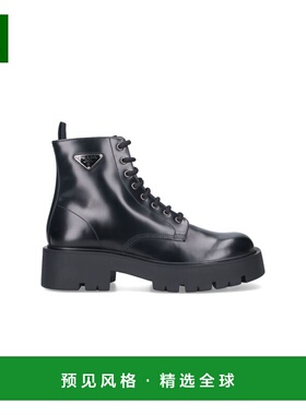 香港直邮Prada 普拉达 男士 黑色绒毛皮质脚踝靴 2TG242G000B4L