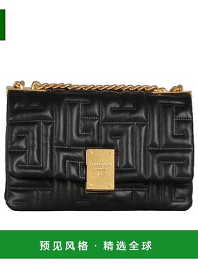 香港直邮Balmain 黑色徽标单肩包 YN1BJ778LNQD手提包