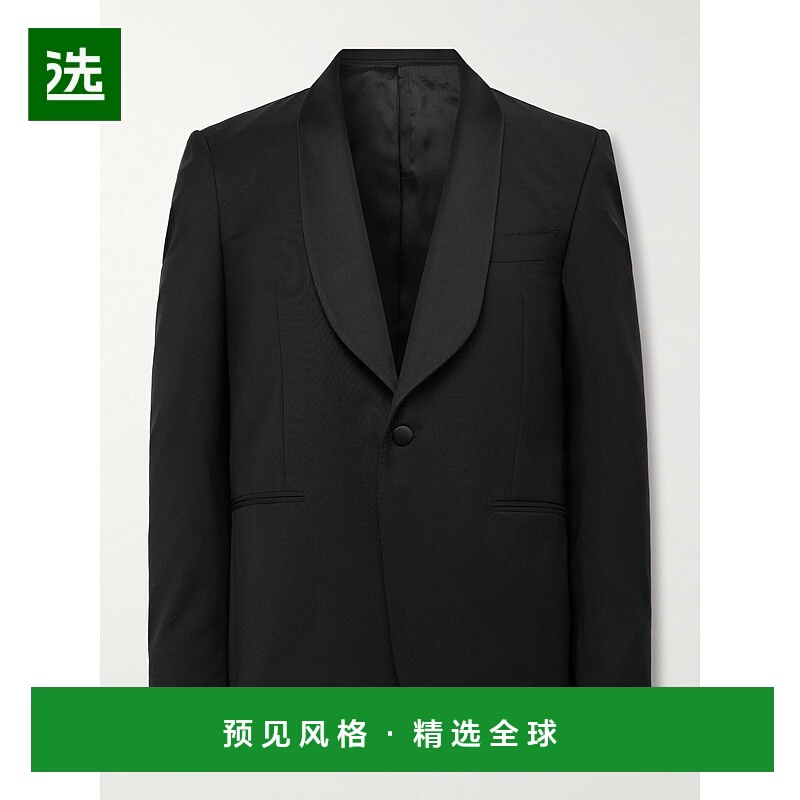 香港直邮Canali 康钠丽 男士 绸缎边羊毛马海毛混纺西装外套 AM30