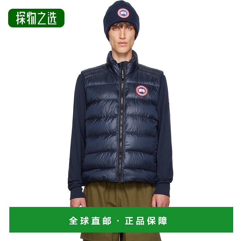 1h可退 香港直邮Canada Goose加拿大鹅男士海军蓝Crofton羽绒马甲