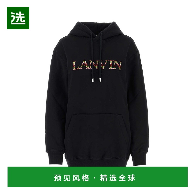 1h可退 香港直邮Lanvin 朗雯 女士 黑色棉质运动衫 RWHO0019J209A