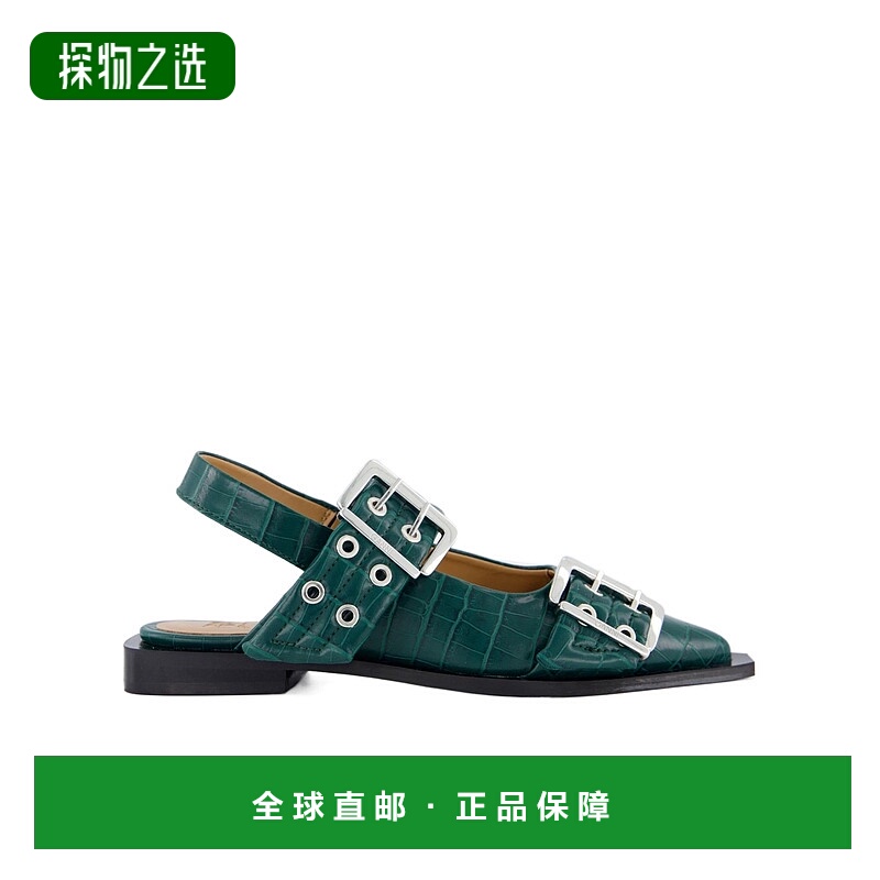 香港直邮Ganni 粗扣芭蕾舞鞋 S3005