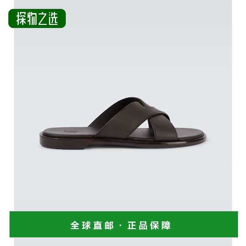 香港直邮Zegna 杰尼亚 男士 皮质凉鞋 brown棕色 舒适时尚