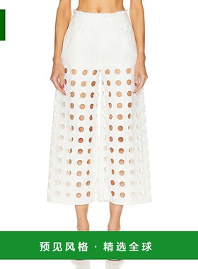 1h可退 香港直邮AlaÏa 女士 低腰束腰裤子 AA9P01533TR16阔腿裤