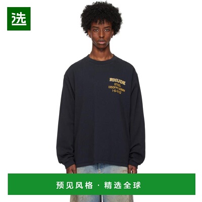 1h可退 【美国直邮】Rhude 黑色 Rhude Steel 长袖 T 恤 男装 242