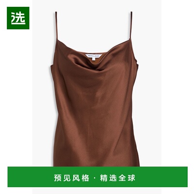 1h可退 香港直邮VERONICA BEARD 女士 Sola 垂褶真丝混纺缎面吊带