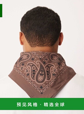 1h可退 香港直邮ASOS 男士 设计佩斯利棕色白色大手帕 brown棕色