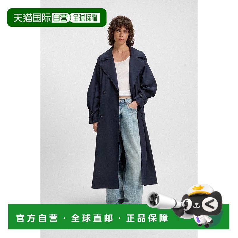 自营欧洲直邮HUGO BOSS雨果BOSS ORANGE刺绣标志桃皮绒风衣长袖