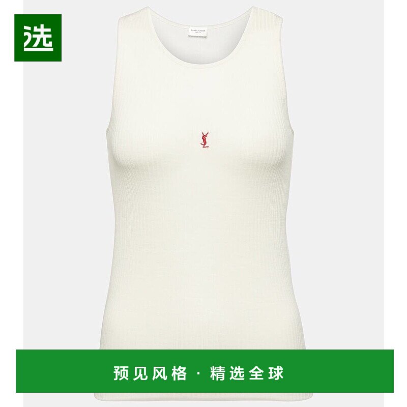 1h可退 香港直邮Saint Laurent 圣罗兰 女士 Cassandre 罗纹针织