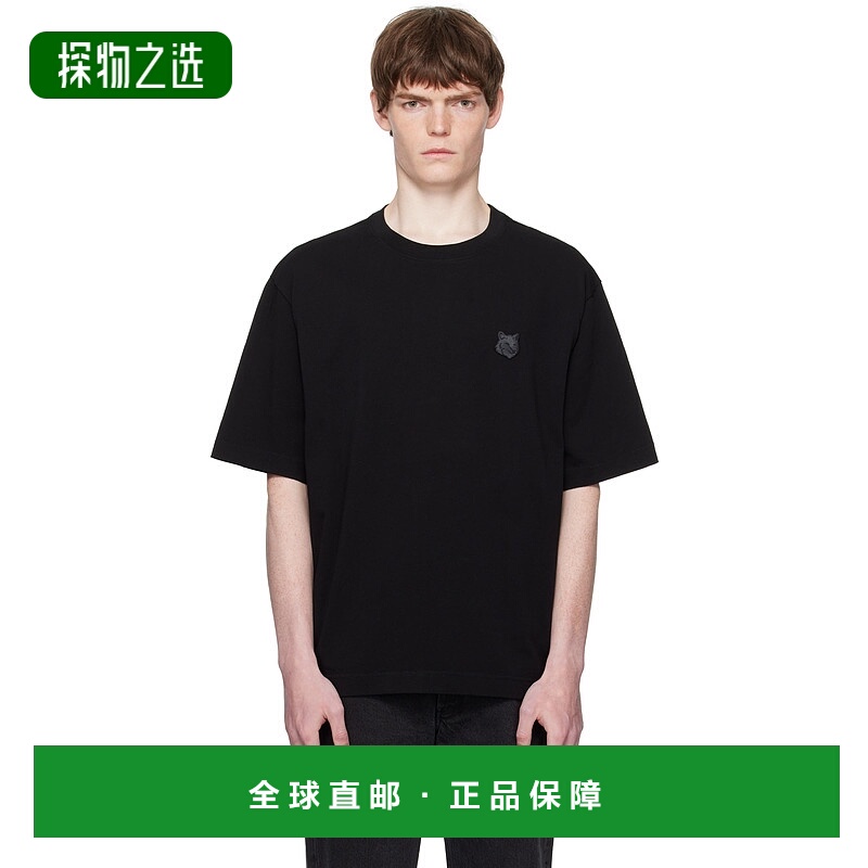香港直邮MAISON KITSUNE 男士 黑色 Bold Fox Head Patch Oversiz