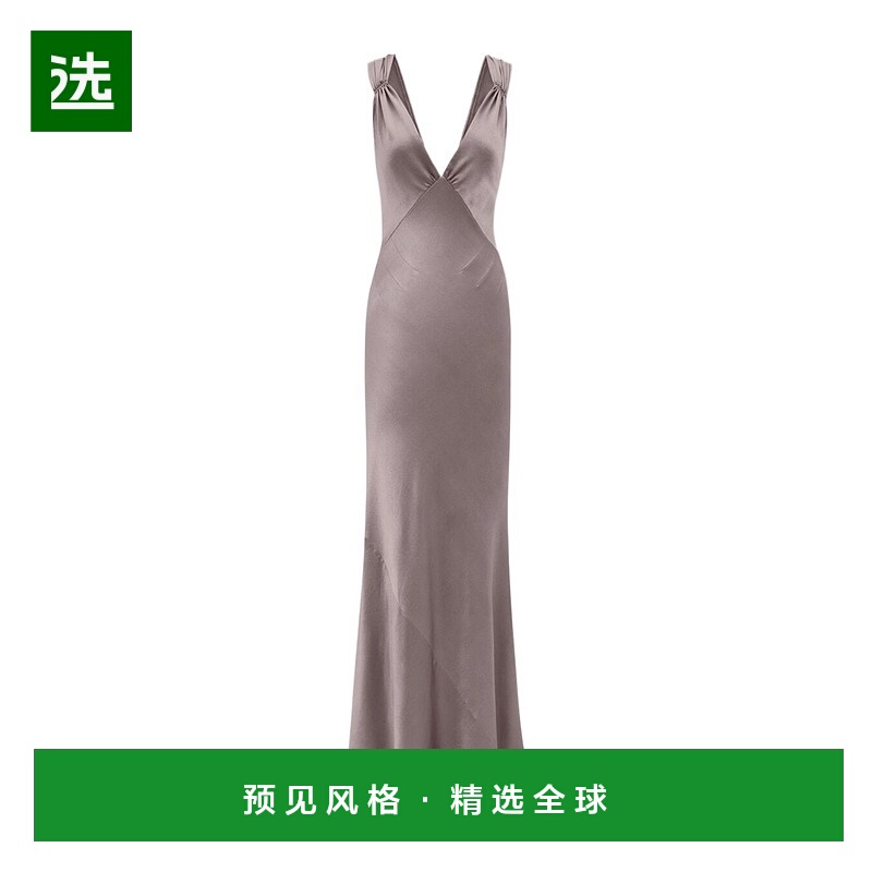 香港直邮Saint Laurent 背面交叉连衣裙 797615Y001W长裙鱼尾裙