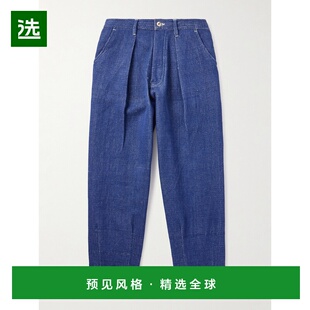 1h可退 香港直邮story mfg 男士 标致阔腿褶裥有机牛仔裤 SAW25TR