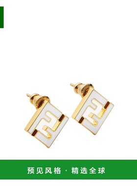 1h可退 香港直邮Fendi FF图案耳钉 8AL294TL9配饰