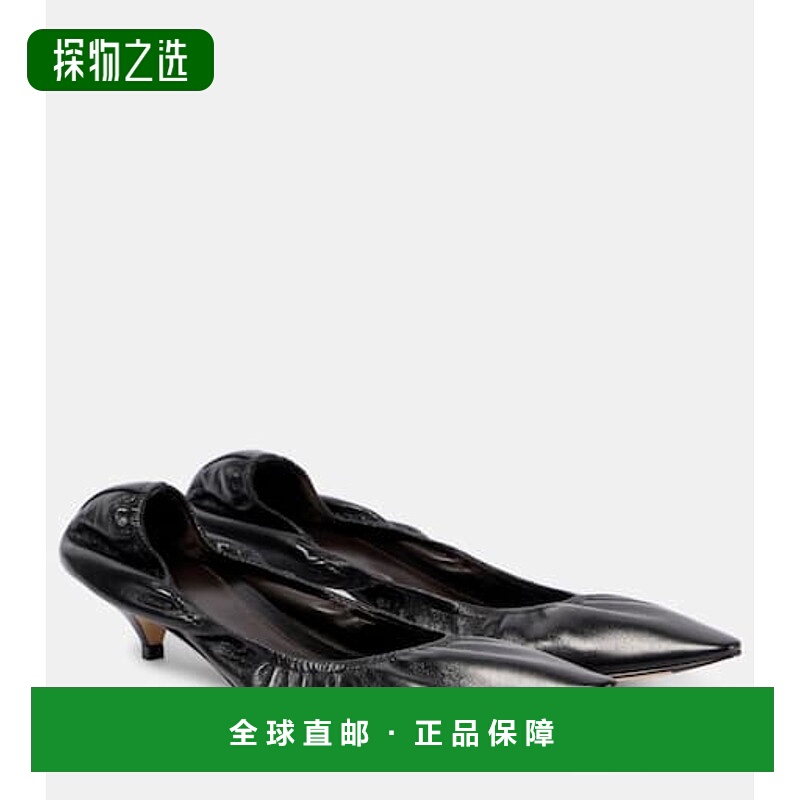 1h可退 香港直邮The Row 女士 Liisa 皮质浅口鞋 black黑色 舒适