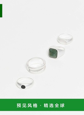 1h可退 香港直邮ASOS 男士 moss and ss 设计4件套粗框风格半宝石