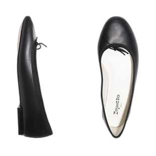 Repetto休闲鞋男女款黑色半漏脚背简约舒适轻便V086VE410女鞋单鞋