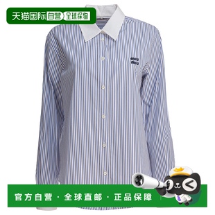香港直邮Miu 棉府绸衬衫 Miu 女士 MK1972174TF0W3 缪缪 1h可退