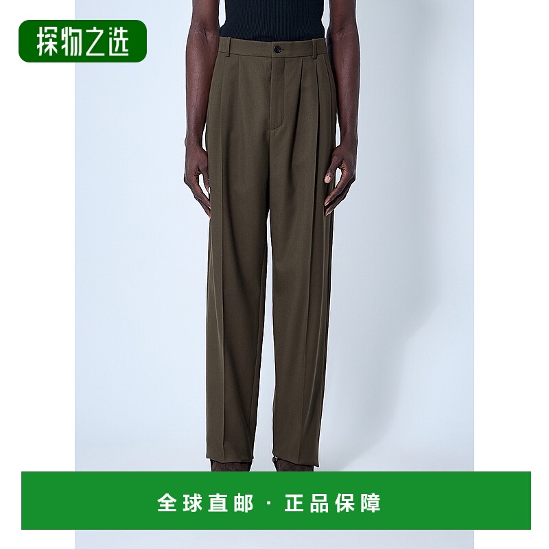 1h可退 香港直邮Saint Laurent 圣罗兰 男士 羊毛华达呢宽松裤 81