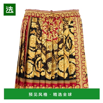 香港直邮Versace 图案半身裙 10202951A15215百褶a字裙