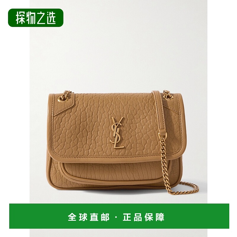 1h可退 香港直邮Saint Laurent 圣罗兰 女士 Niki 迷你起皱皮革肩