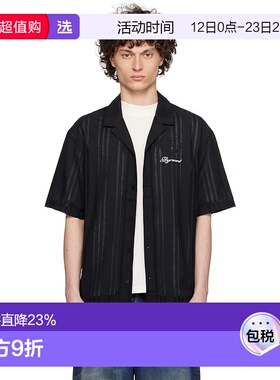 1h可退 香港直邮Represent 男士 黑色刺绣衬衫 MLM2967 black黑色