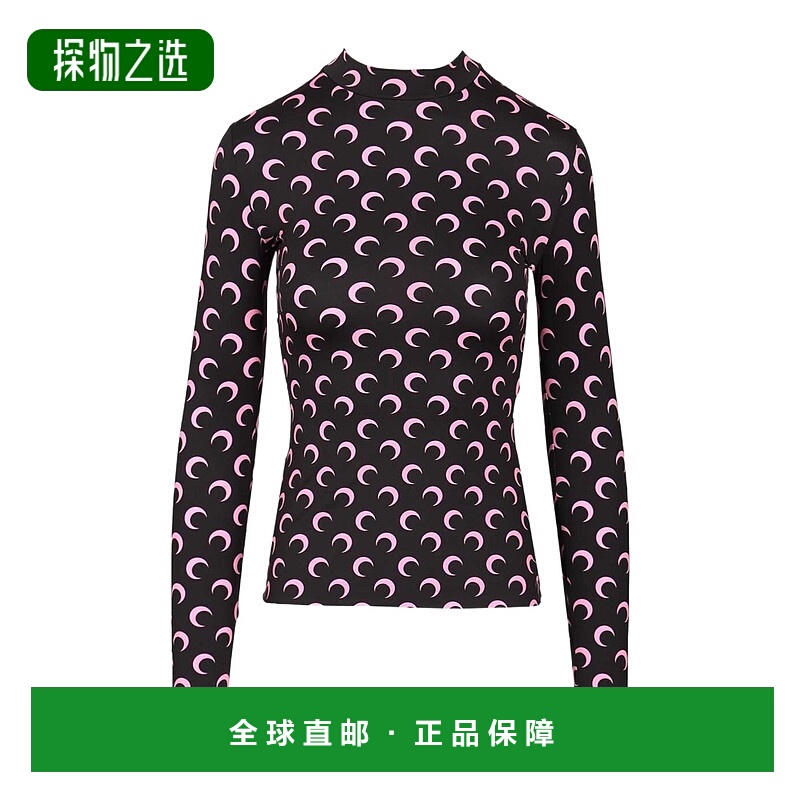 香港直邮Marine Serre 长袖印花T恤 WTS005ACJER0001C