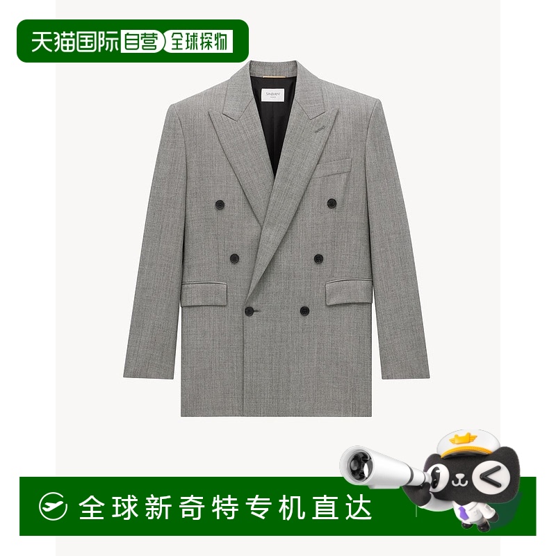 欧洲直邮YSL(2025新品)羊毛斜纹外套休闲时尚百搭舒适流行穿搭