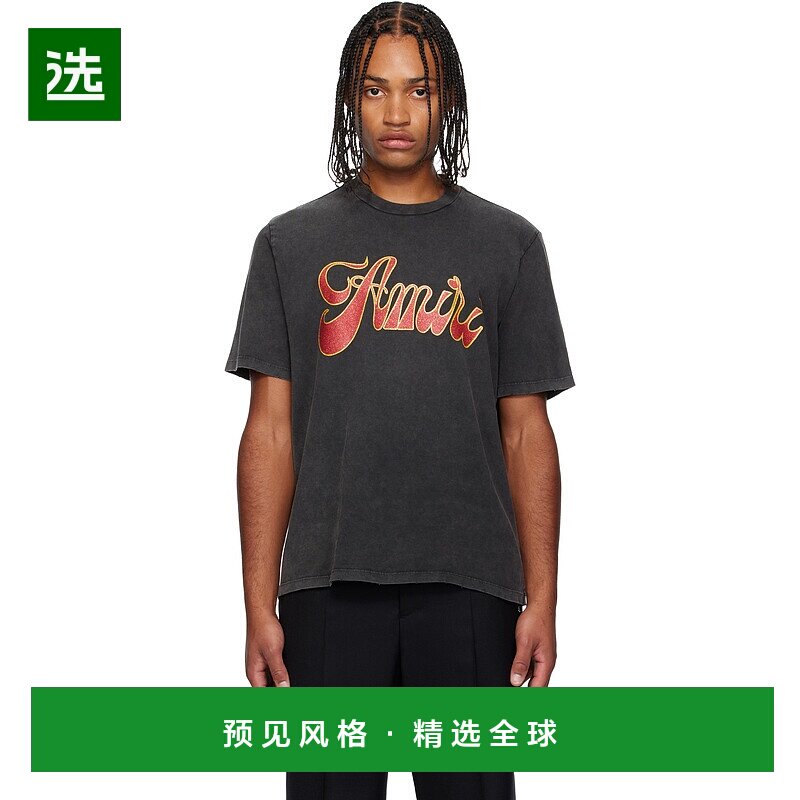 1h可退 香港直邮AMIRI 男士 灰色 Groovy T 恤 AMJYTE1246针织