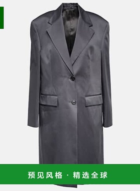 1h可退 香港直邮Prada 普拉达 女士 Panama 棉质大衣 grey灰色 舒