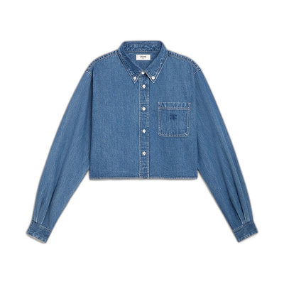 欧洲直邮CELINE(思琳) 女士UNION OCEAN水洗牛仔布短款衬衫宽松