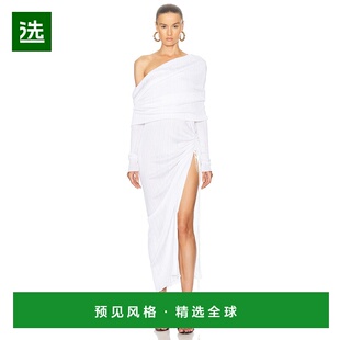 1h可退 香港直邮Alaïa 女士 露肩不对称连衣裙 9R24586M886